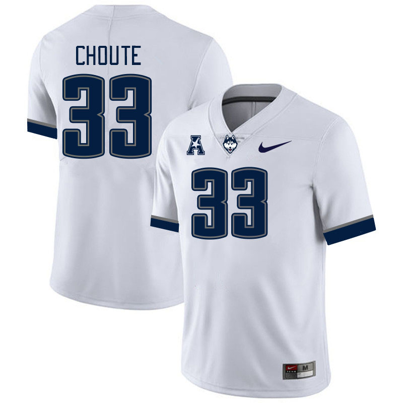 Men #33 Kervins Choute Uconn Huskies College Football Jerseys Stitched-White